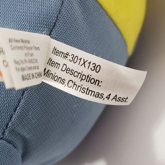 Despicable Me Minion Stuart Candy Cane Christmas Yellow Plush Soft Toy Factory - Picture 12 of 13